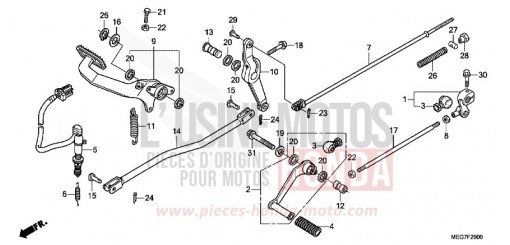 PEDAL (VT750C2B/C2S/CS-E,ED,3E,2ED/C/CA) VT750CSC de 2012